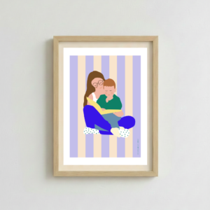 Illustration maman et son enfant