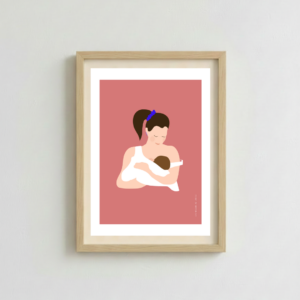 Illustration maman et bébé allaitement