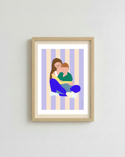 Illustration maman et son enfant