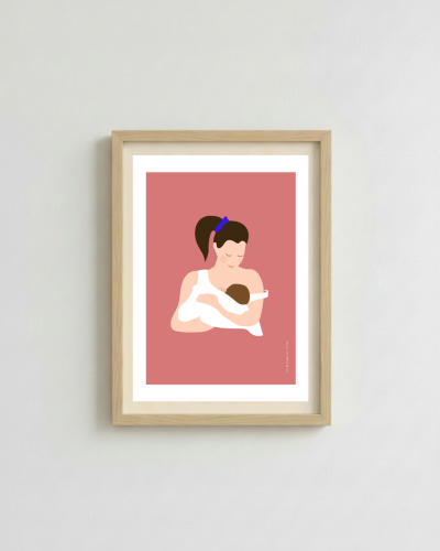Illustration maman et bébé allaitement