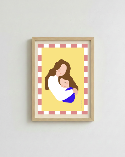 Illustration maman et adolescent